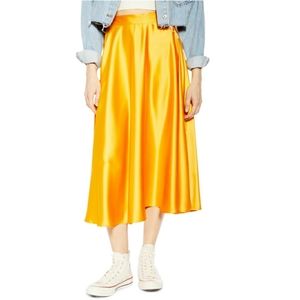 Topshop Satin Marigold Full Circle Skirt Size 10